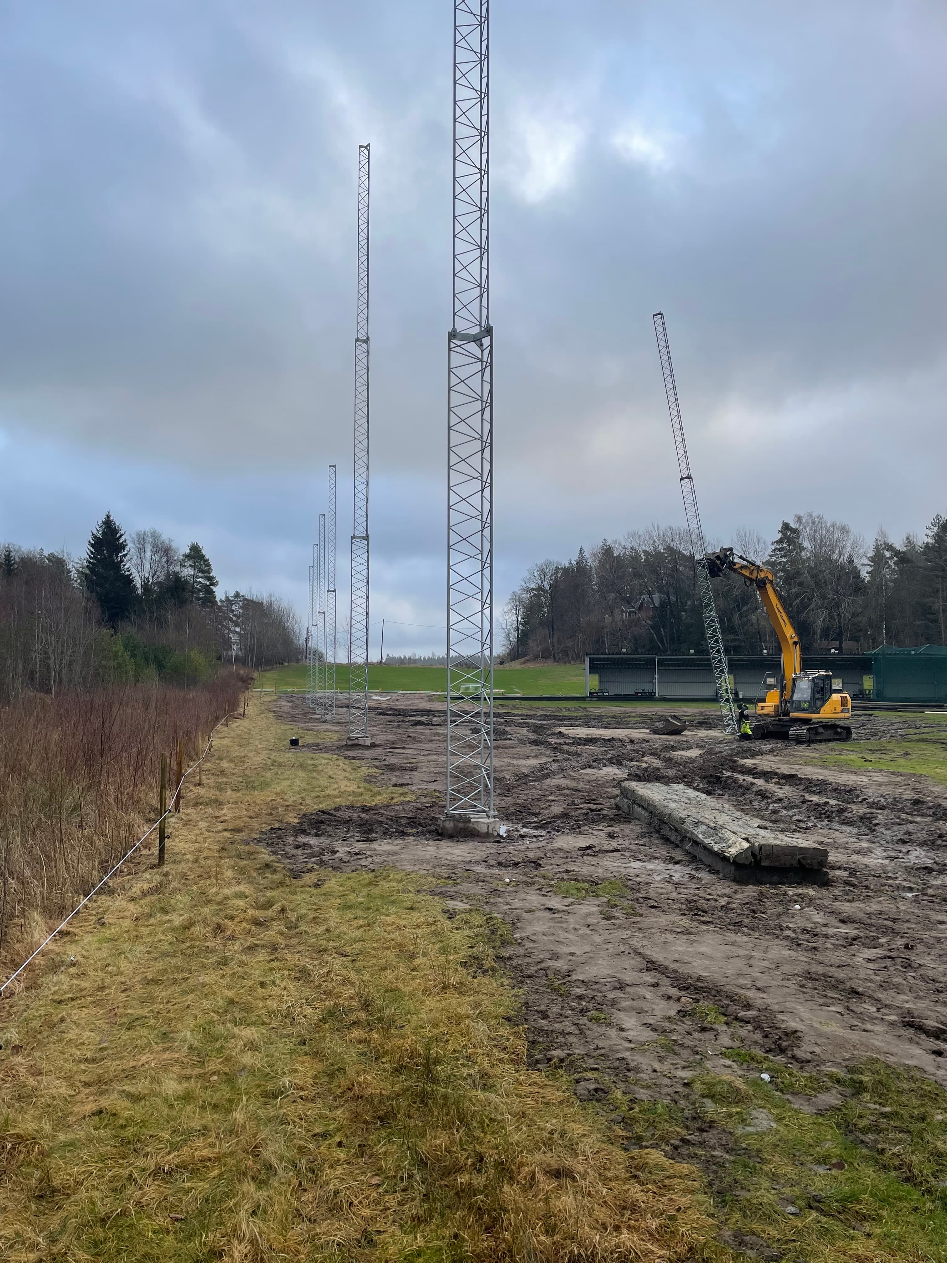 Rangenät på fackverksmaster